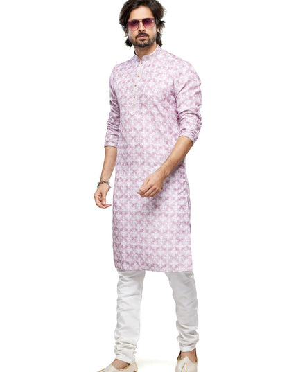 Onion Pink Cotton Kurta Pyjama Set