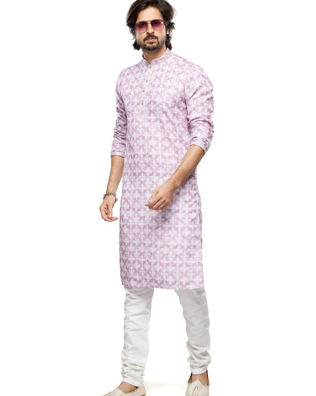 Onion Pink Cotton Kurta Pyjama Set