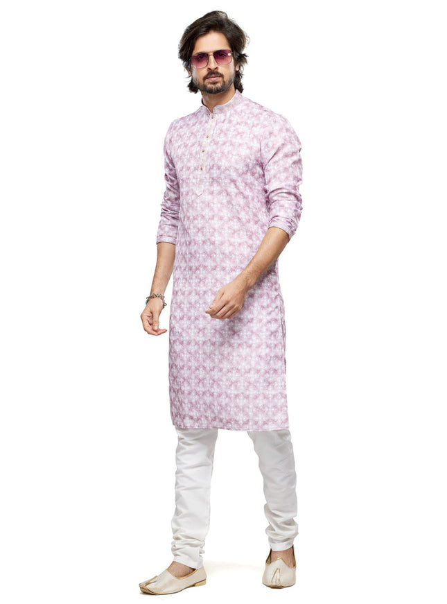 Onion Pink Cotton Kurta Pyjama Set