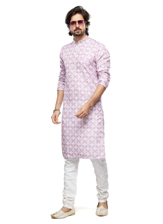 Onion Pink Cotton Kurta Pyjama Set