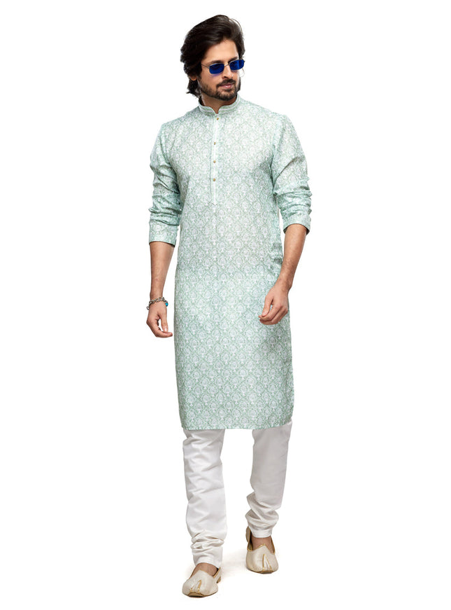 Pistachio Green Cotton Kurta Pyjama Set
