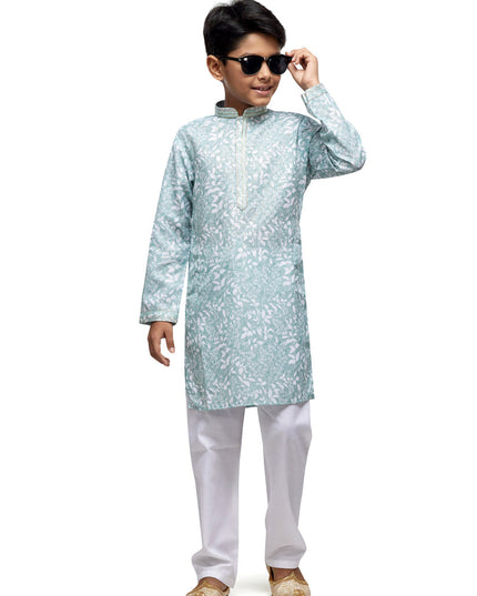 Sky Blue Boys Kurta Pyjama Set
