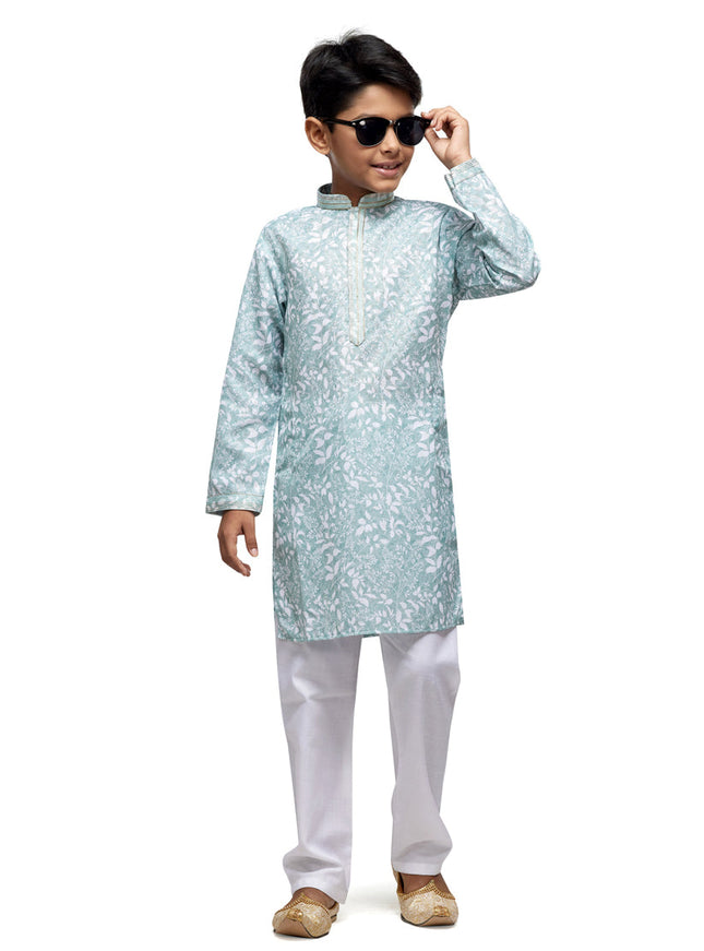 Sky Blue Boys Kurta Pyjama Set
