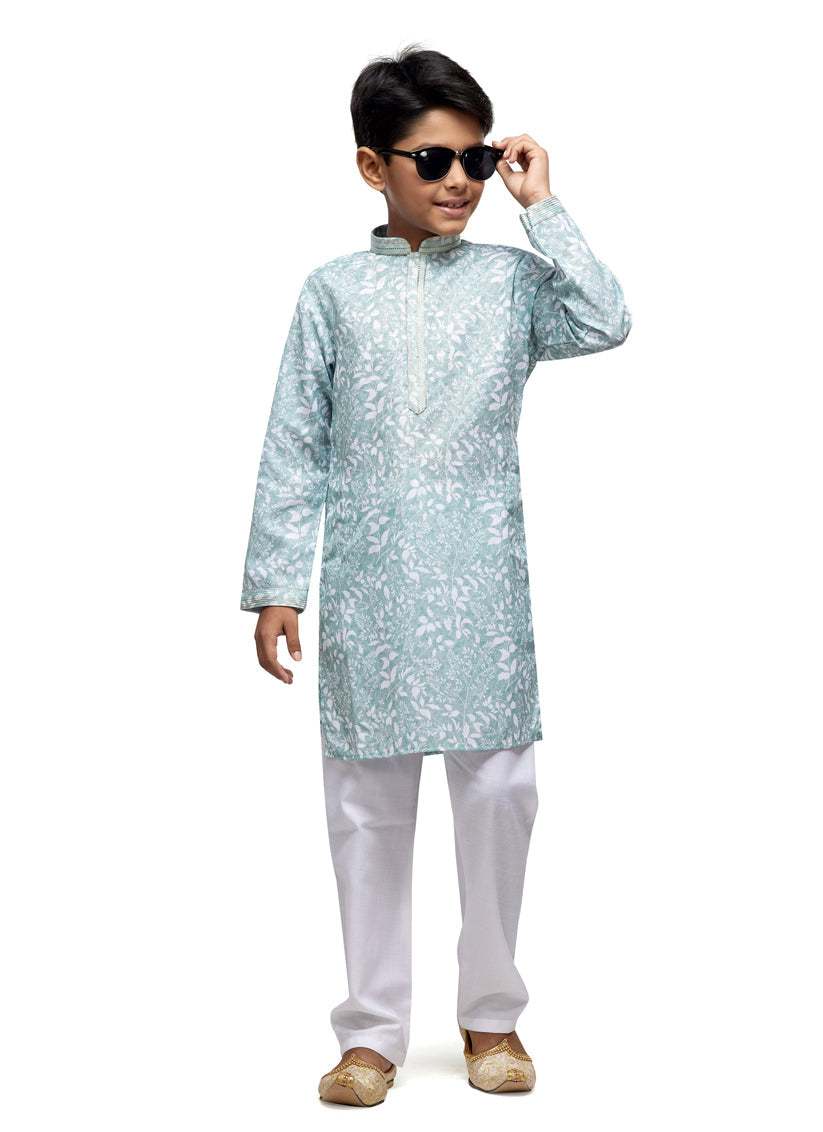 Sky Blue Boys Kurta Pyjama Set