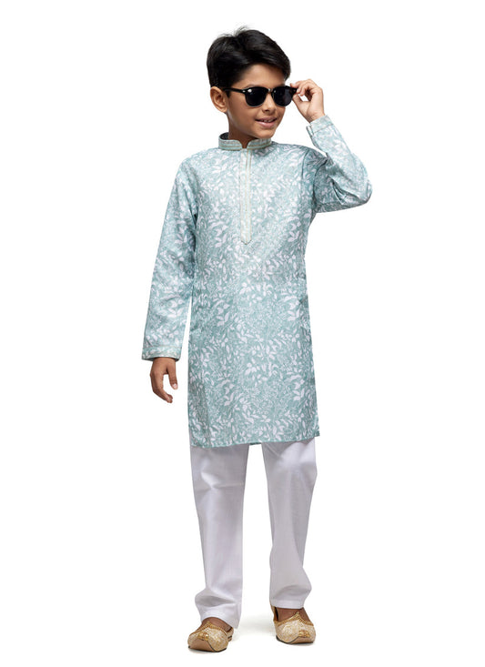 Sky Blue Boys Kurta Pyjama Set