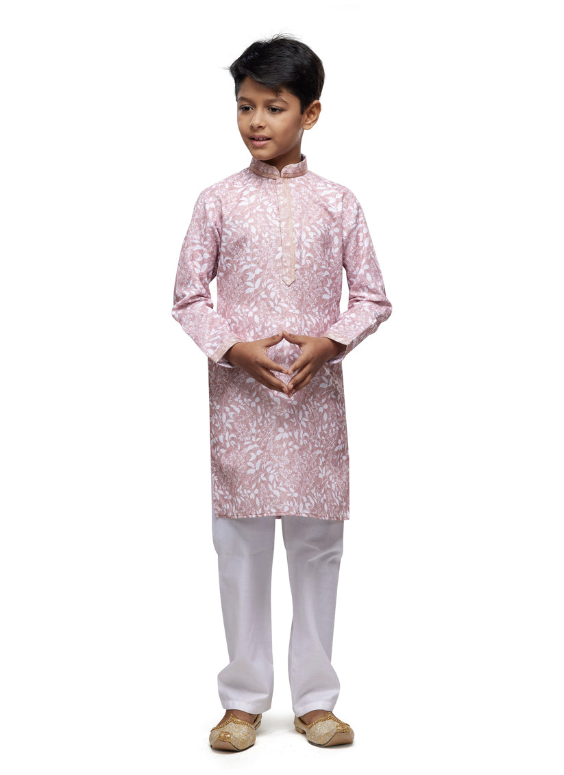 Blush Pink Boys Kurta Pyjama Set
