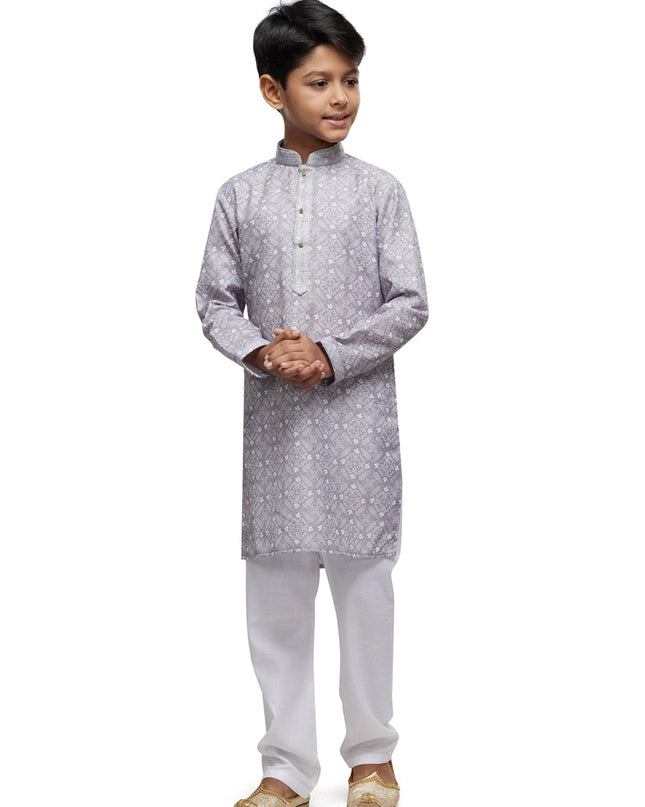 Grey Boys Kurta Pyjama Set