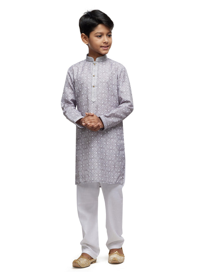 Grey Boys Kurta Pyjama Set