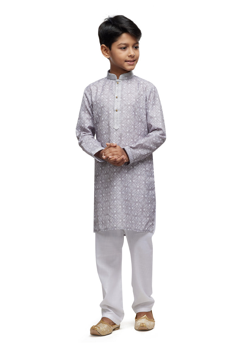 Grey Boys Kurta Pyjama Set
