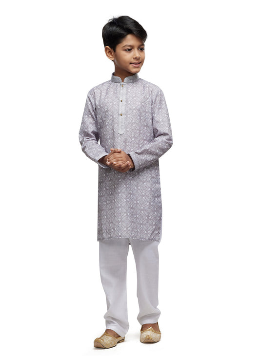 Grey Boys Kurta Pyjama Set