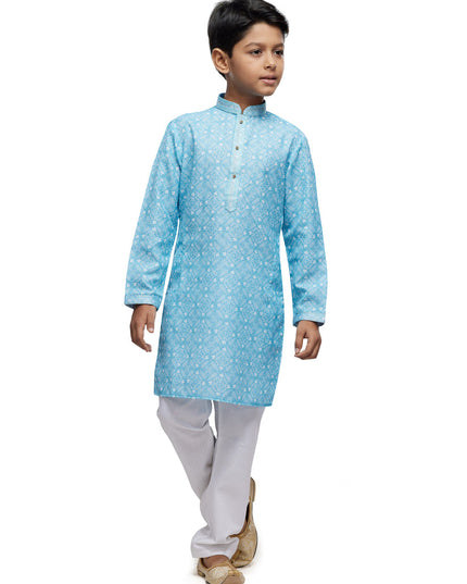 Sky Blue Boys Kurta Pyjama Set