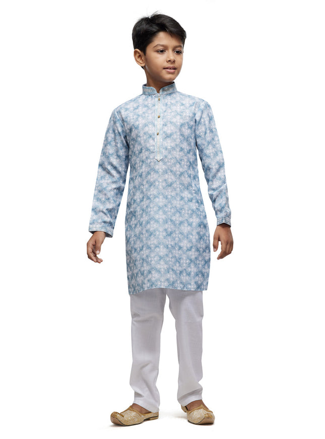 Sky Blue Boys Kurta Pyjama Set