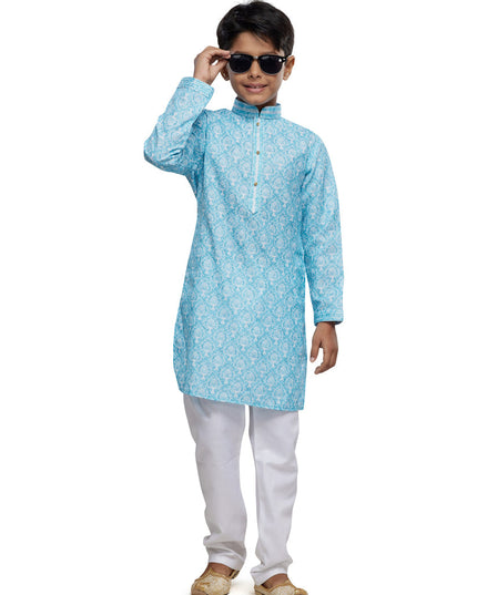 Sky Blue Boys Kurta Pyjama Set