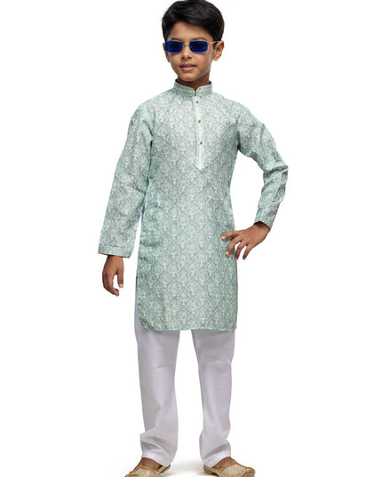 Pistachio Green Boys Kurta Pyjama Set