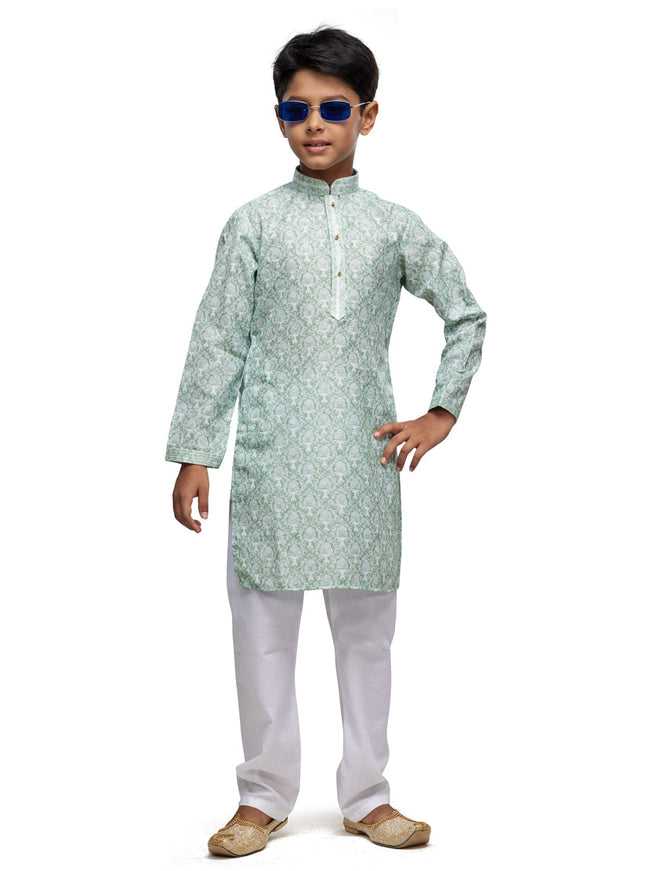 Pistachio Green Boys Kurta Pyjama Set
