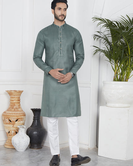 Fern Green Cotton Kurta Pyajama Set