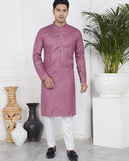 Rouge Pink Cotton Kurta Pyajama Set