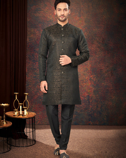 Black Mens Designer Indo Western
