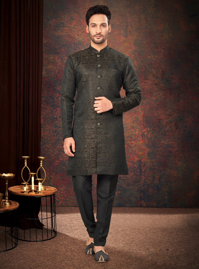 Black Mens Designer Indo Western