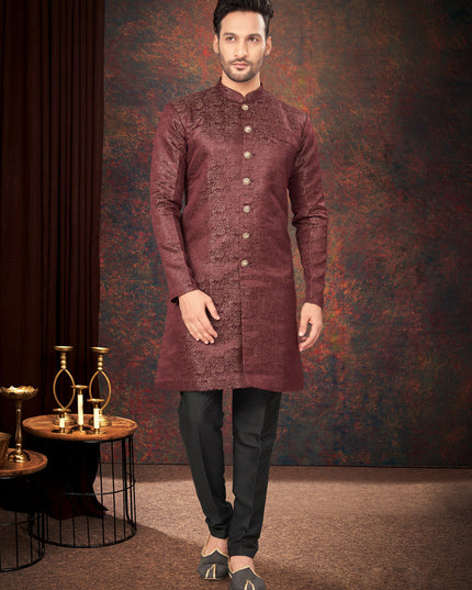 Maroon Mens Designer Indo Western