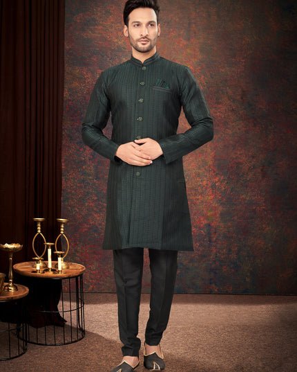 Bottle Green Mens Designer Indo Western