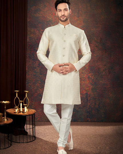 Cream Mens Designer Indo Western