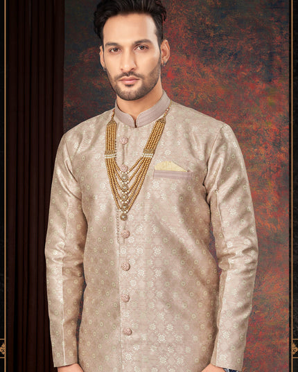 Peach Mens Designer Indo Western