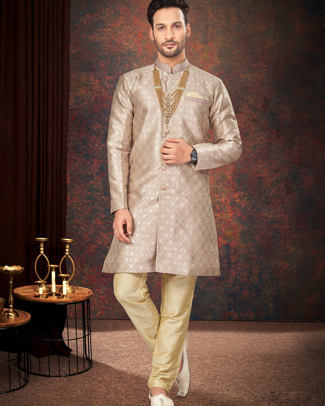 Peach Mens Designer Indo Western