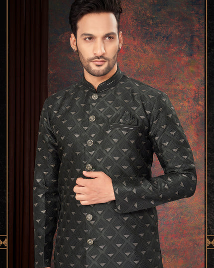 Black Mens Designer Indo Western