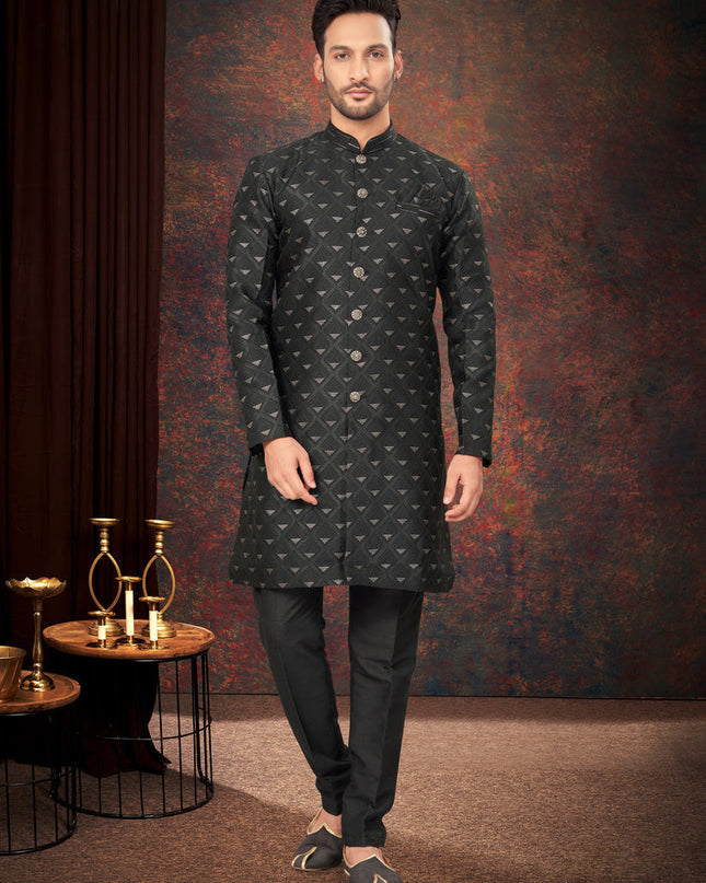 Black Mens Designer Indo Western