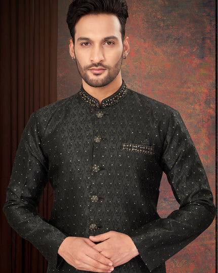 Black Mens Designer Indo Western