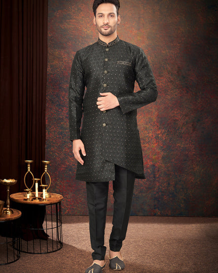 Black Mens Designer Indo Western
