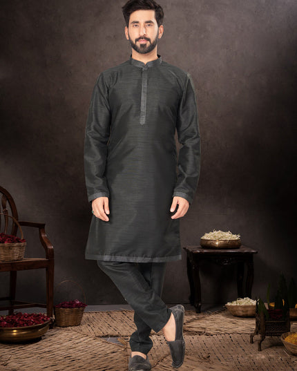 Black Mens Kurta Pajama Set