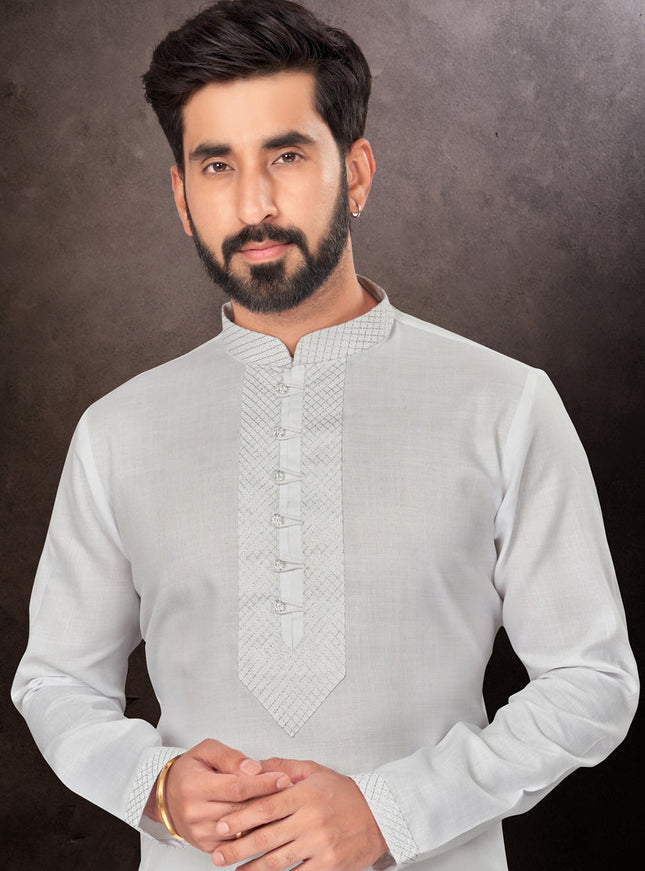 Off White Mens Kurta Pajama Set
