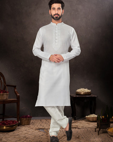 Off White Mens Kurta Pajama Set