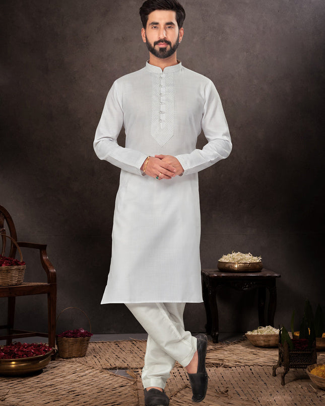 Off White Mens Kurta Pajama Set
