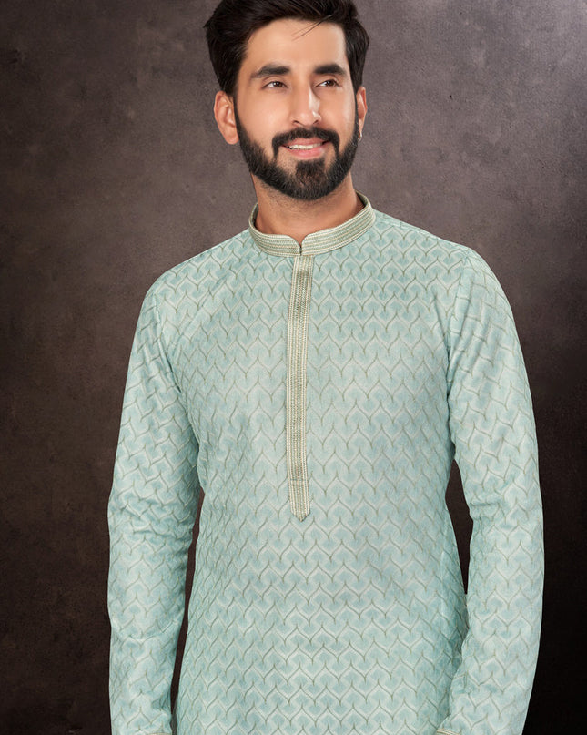 Sky Blue Mens Kurta Pajama Set
