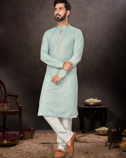 Sky Blue Mens Kurta Pajama Set