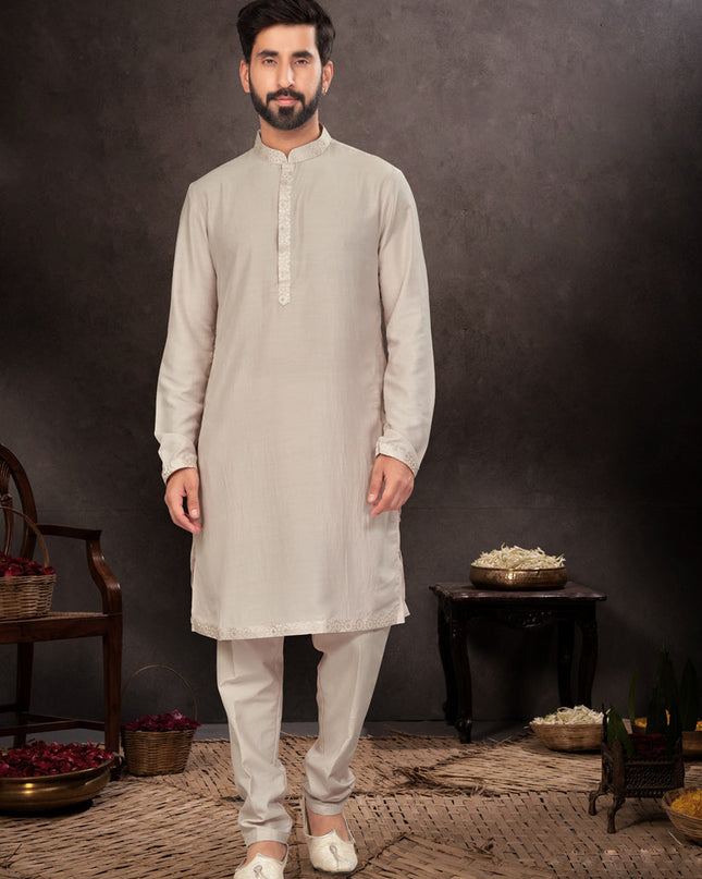 Lavender Mens Kurta Pajama Set