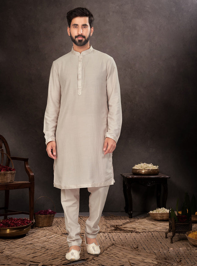 Lavender Mens Kurta Pajama Set