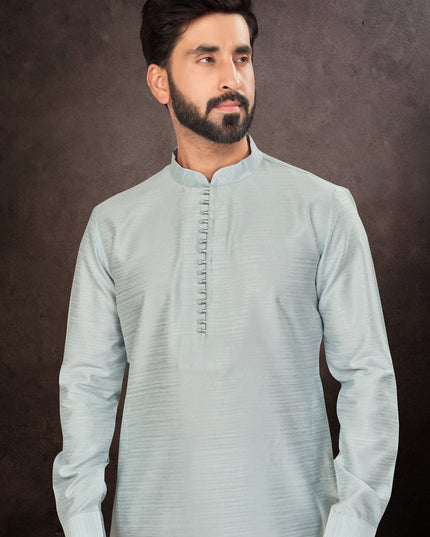 Ice Blue Mens Kurta Pajama Set