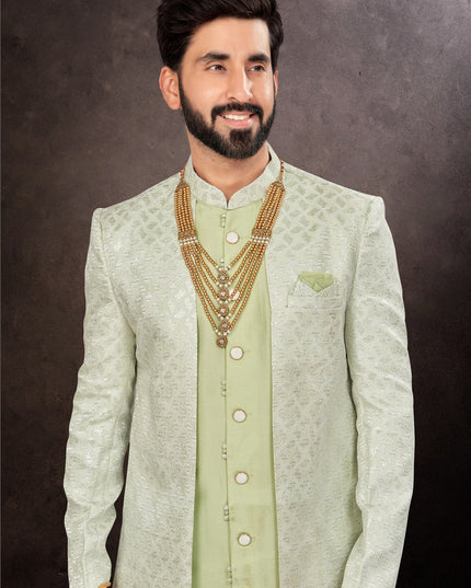 Pista Green Mens Designer Indo Western
