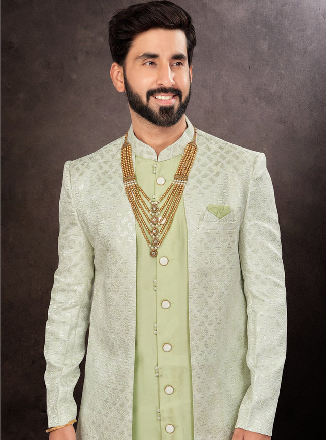 Pista Green Mens Designer Indo Western