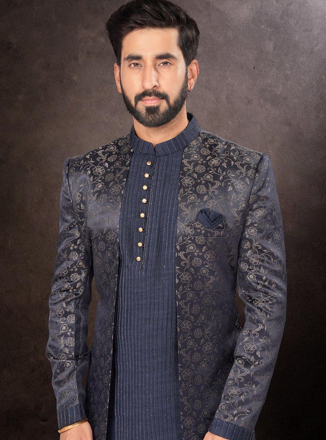 Navy BLue Mens Designer Indo Western
