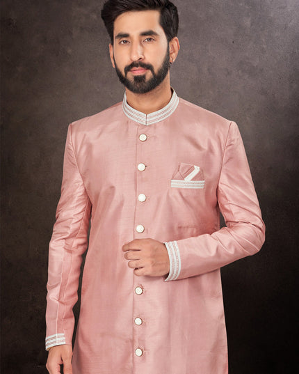Peach Mens Designer Indo Western