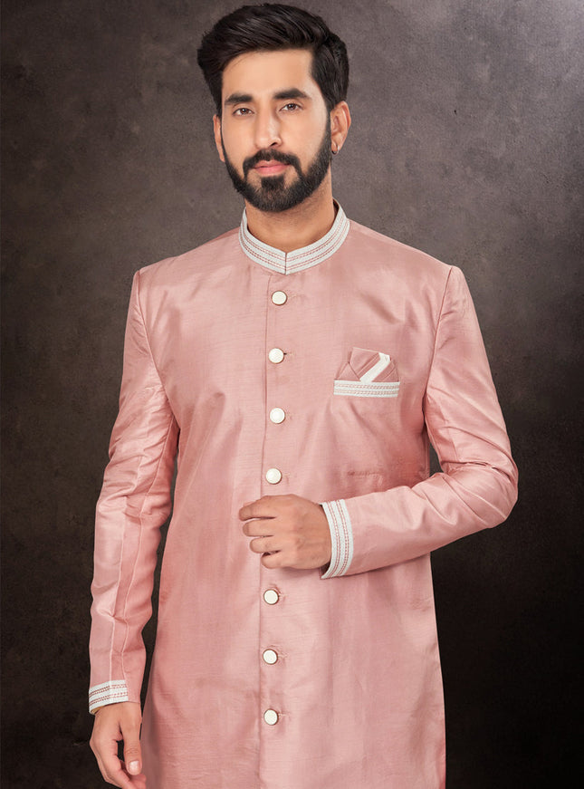 Peach Mens Designer Indo Western