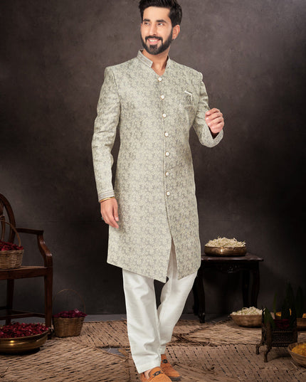 Grey Mens Designer Indo Western