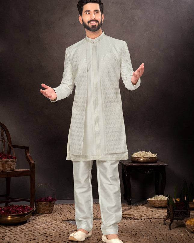 Off White Mens Designer Indo Western