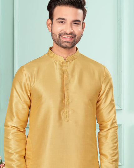 Beige Mens Kurta Pajama Set