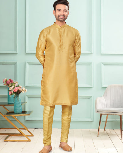Beige Mens Kurta Pajama Set